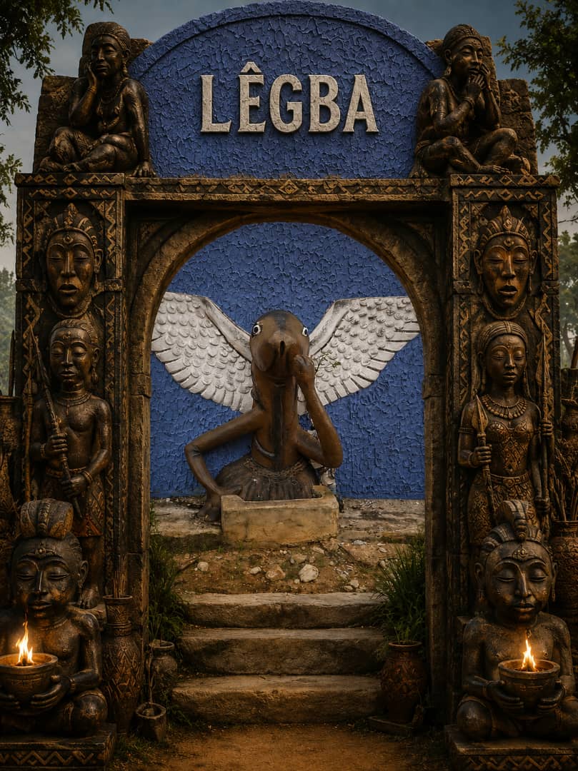 Divinité Légba du Temple des Grandes Victoires à Hèvié, Bénin